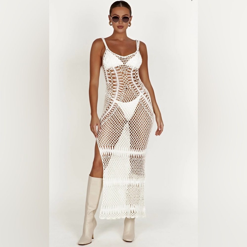 Crochet Maxi Dress - White